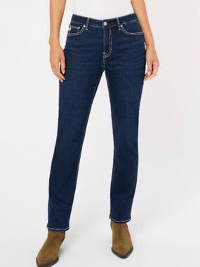 Seven7 Dark Wash High Rise Figure 8 Straight Leg Jeans 10 NWT